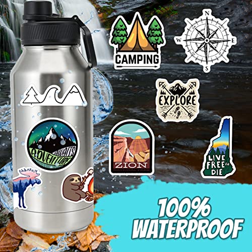 Debinolo 200PCS Camping Stickers - Water Bottles, Outdoor Adventure, Vinyl Waterproof Stickers Packs for Laptop, Travel & Hiking, Bike, Bumper, Suitcase, Luggage, Car, Wilderness, Nature - Image 2