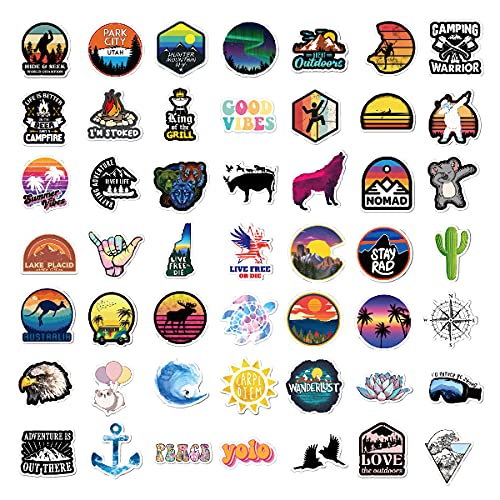 Debinolo 200PCS Camping Stickers - Water Bottles, Outdoor Adventure, Vinyl Waterproof Stickers Packs for Laptop, Travel & Hiking, Bike, Bumper, Suitcase, Luggage, Car, Wilderness, Nature - Image 4