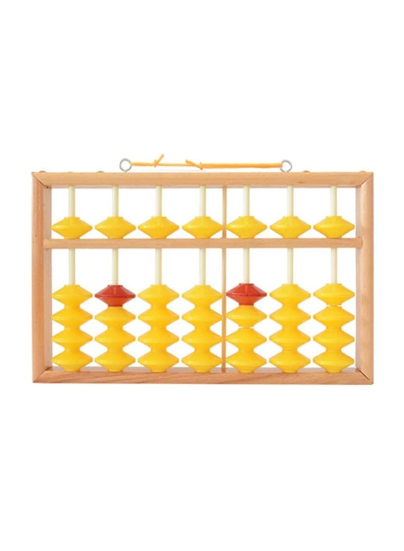 7 Column Non-Slip Hanging Wooden Abacus Chinese Soroban Educational Tool Mathmet - Image 1
