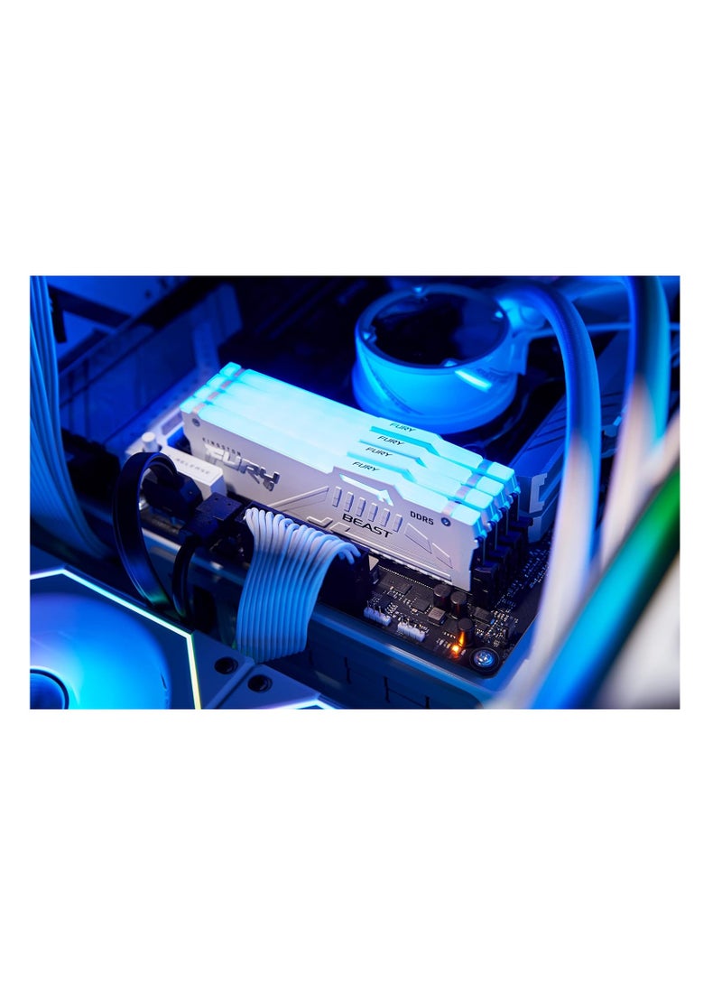 Kingston Fury Beast White RGB XMP 32GB 5600MT/s DDR5 CL40 DIMM Desktop Gaming Memory Kit Of 2 - KF556C40BWAK2-32 - Image 3