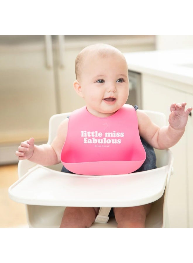 Bella Tunno Baby Bib for Eating by Bella Tunno, Waterproof Silicone Bib with Large Food Catcher, Adjustable Fit for Babies 4-12 months & Toddlers 1-3 Years, Boys & Girls, Little Miss Fabulous - Image 2