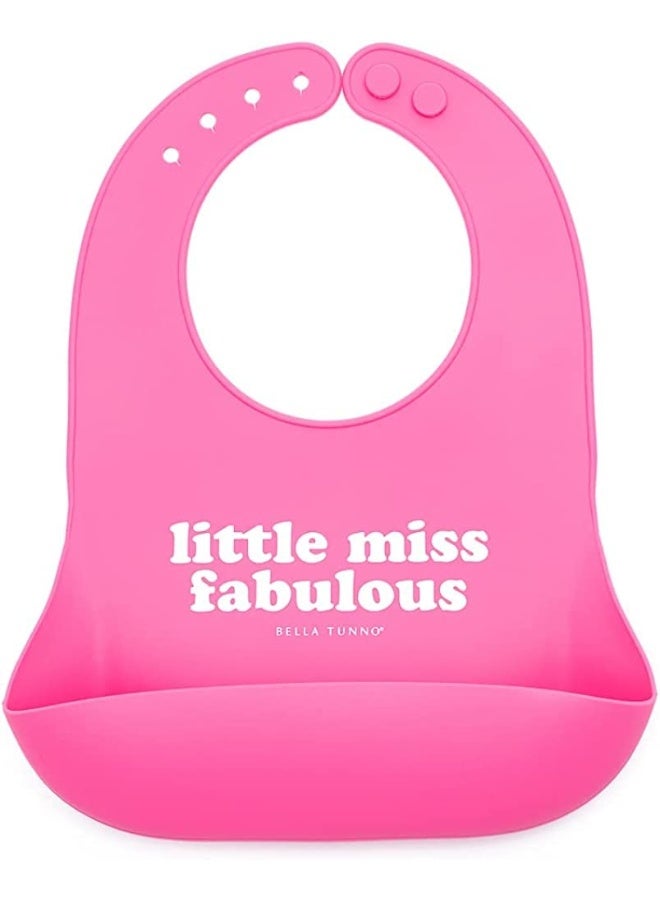 Bella Tunno Baby Bib for Eating by Bella Tunno, Waterproof Silicone Bib with Large Food Catcher, Adjustable Fit for Babies 4-12 months & Toddlers 1-3 Years, Boys & Girls, Little Miss Fabulous - Image 1