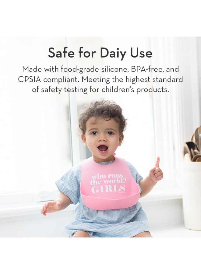 Bella Tunno Baby Bib for Eating by Bella Tunno, Waterproof Silicone Bib with Large Food Catcher, Adjustable Fit for Babies 4-12 months & Toddlers 1-3 Years, Boys & Girls, Little Miss Fabulous - Image 5