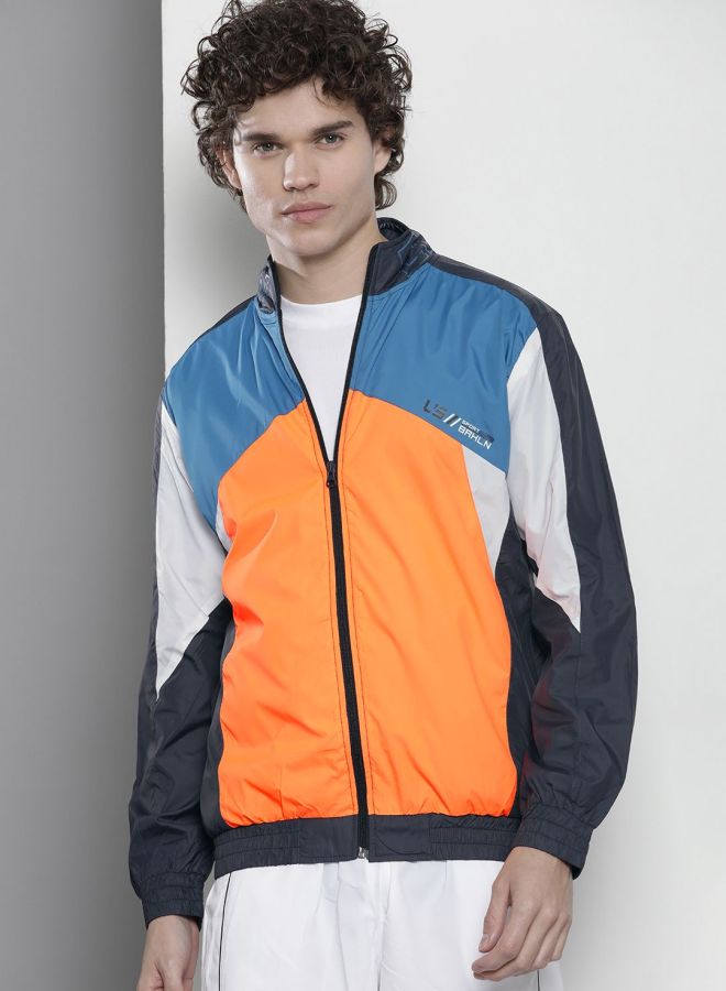 The Indian Garage Co Men Regular Fit Printed Round Neck Long Sleeves Windcheater - Image 3