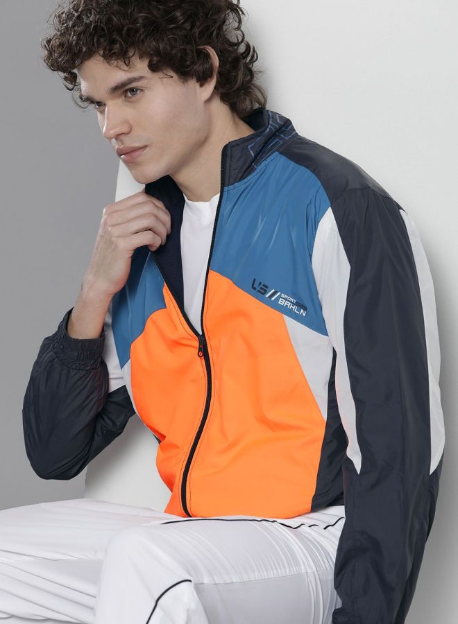 The Indian Garage Co Men Regular Fit Printed Round Neck Long Sleeves Windcheater - Image 1