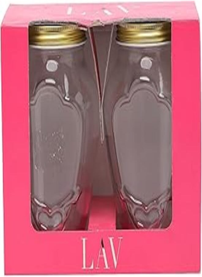 LAV LAV LAURA Glass Jar/Storage Container / 1000 cc - 33.75 Oz / 2 Pcs/Elegant design, Trusted Brand, Attractive shape/High Quality Materials 