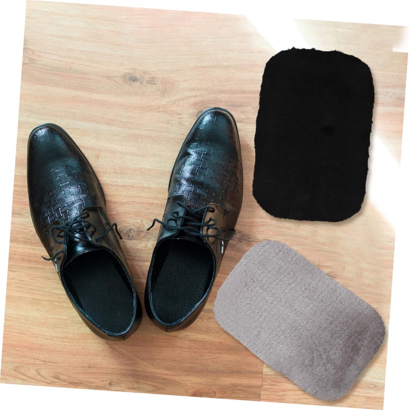 Shoe Polish Brush Kit 2 Pieces Polishing Cloths For Home Random Color - Image 4
