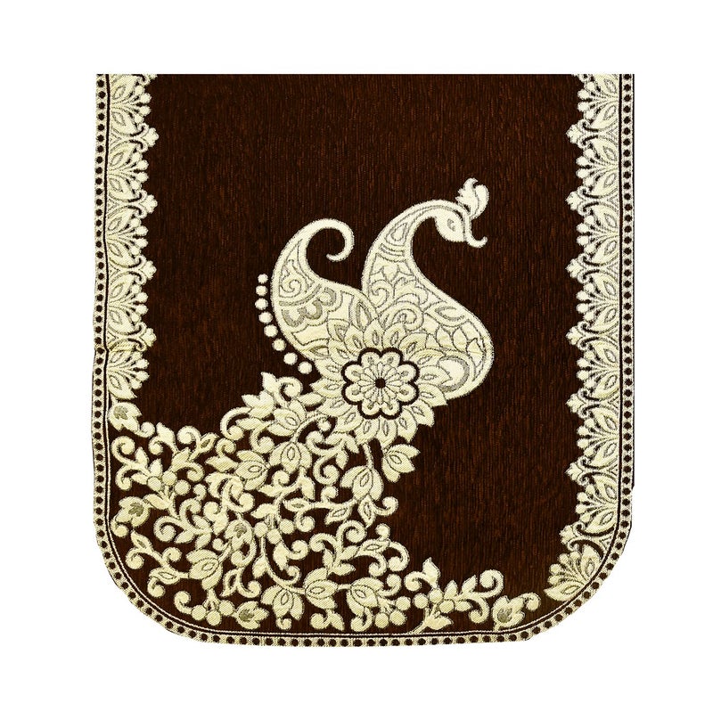 Dazzling DECOR L Shape Velvet Sofa Cover Set - Printed Sofa Back Slip Covers Panels 3 and 2 and 1 Seater Cover for Long Sofa Couch - Premium Slip Cover Protector with Cushion Covers, Brown_2923 - Image 4