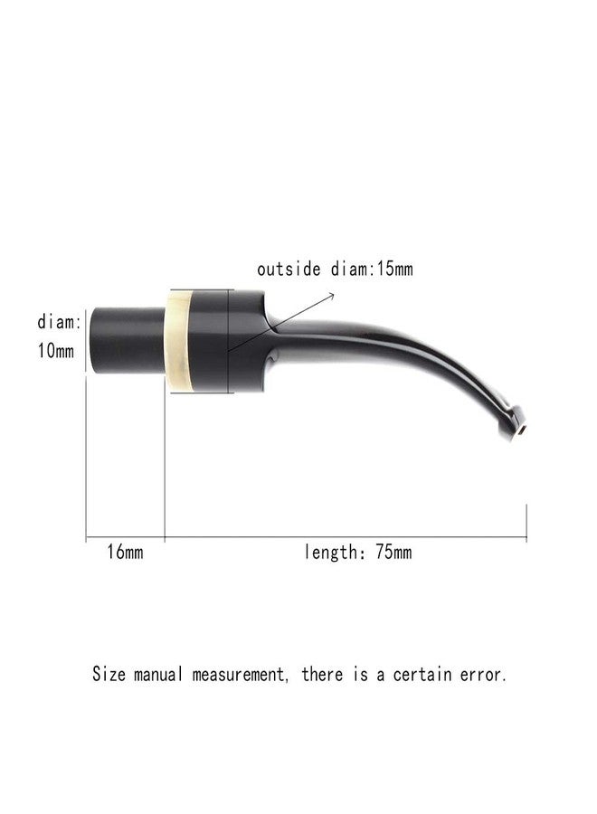 OLD FOX Bent Tobacco Pipe Stem Replacement Mouthpiece with Horn Ring Fit 9mm Pipe (BE0120) - Image 5
