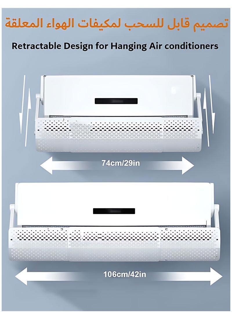 Air Conditioner Deflector Split Ac Air Flow Deflector Adjustable Aircon Deflector for Home (74-106 cm)
