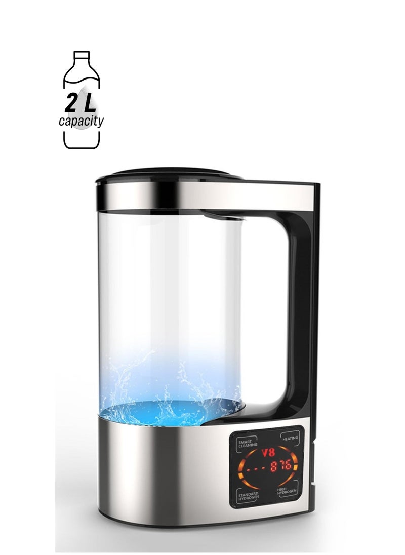 Generic - 2L Hydrogen Water Bottle Generator, 200W Hydrogen Rich Water Machine, SPE PEM Technolog Constant Temperature Heating Hydrogen Generator Water Kettle Pitcher, Make Clean Water for Home - Image 1