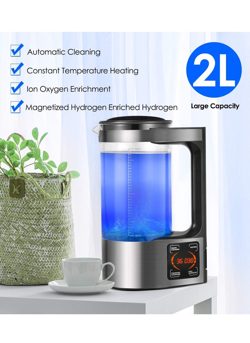 Generic - 2L Hydrogen Water Bottle Generator, 200W Hydrogen Rich Water Machine, SPE PEM Technolog Constant Temperature Heating Hydrogen Generator Water Kettle Pitcher, Make Clean Water for Home - Image 1