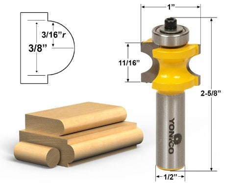 YONICO 13515 5 Bit Bullnose Router Bit 1/2-Inch Shank - Image 3