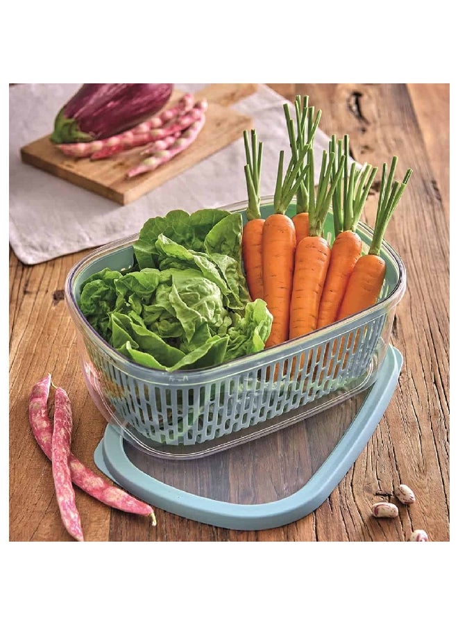 سنيبس حافظة للثلاجة بشكل مستطيل مصنوعة من البلاستيك خالي من مادة البيسفينول باللون الأزرق الفاتح والشفاف بسعة 4 ل، 000817 - Image 3