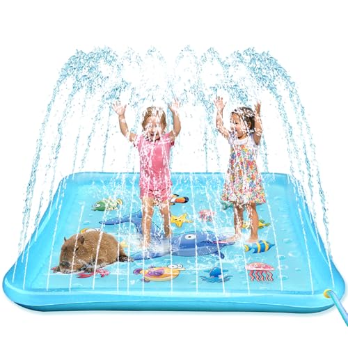 Growsland Splash Pad for Toddlers Outdoor Sprinkler for Kids 67 Summer Water Toys Inflatable Wading Baby Pool Fun Gifts for 3 4 5 6 7 8 9 Years Old Boy Girl Backyard Garden Lawn Outdoor Games - Image 1