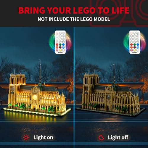 BRIKSMAX 20 Light Kit for Lego21061 Notre Dame Cathedral with Remote ControlInnovative Led Lighting Compatible with Lego Architecture Not Included Lego Set - Image 5