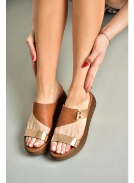 Fox Shoes S291059703 Tan/copper Leather Thick Soled Women's Slippers  - Image 1