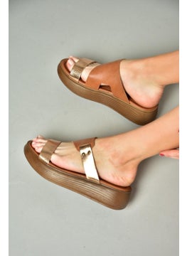 Fox Shoes S291059703 Tan/copper Leather Thick Soled Women's Slippers  - Image 3
