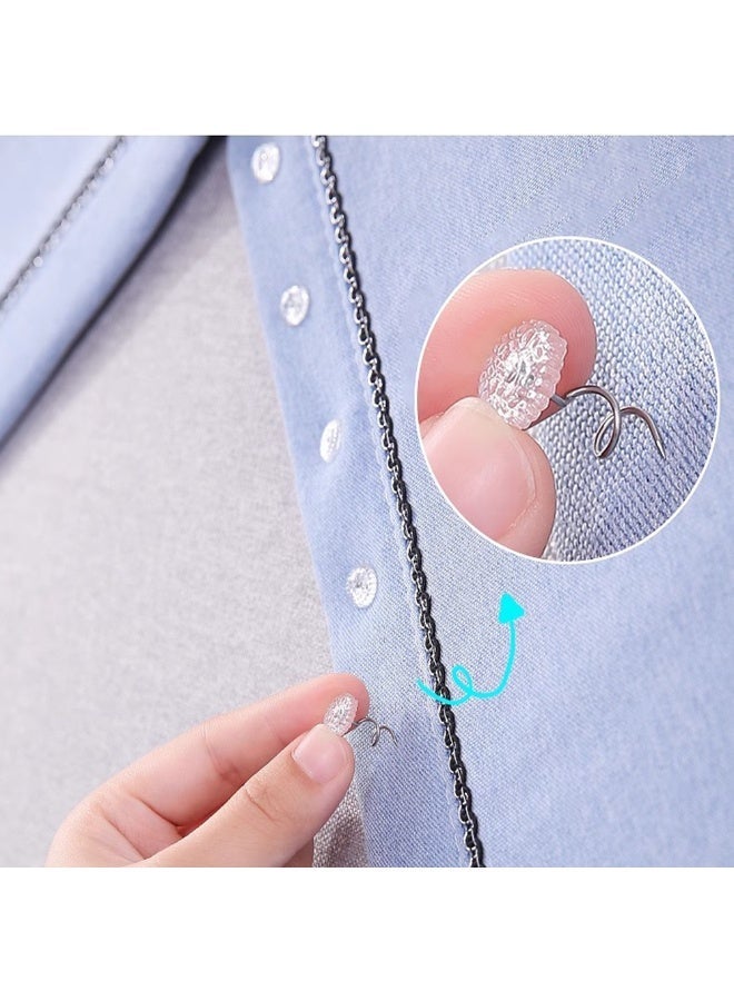 100 قطعة من دبابيس تنورة السرير الإبداعية، مسمار أريكة منحني برأس شفاف، جهاز تثبيت مضاد للانزلاق، سهل التركيب والفك، يأتي مع صندوق تخزين، مناسب للوسائد الناعمة والأريكة وتنورة السرير - Image 2