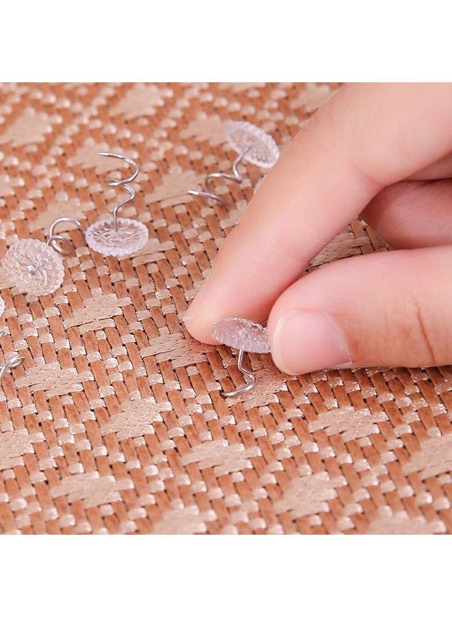 100 قطعة من دبابيس تنورة السرير الإبداعية، مسمار أريكة منحني برأس شفاف، جهاز تثبيت مضاد للانزلاق، سهل التركيب والفك، يأتي مع صندوق تخزين، مناسب للوسائد الناعمة والأريكة وتنورة السرير - Image 3