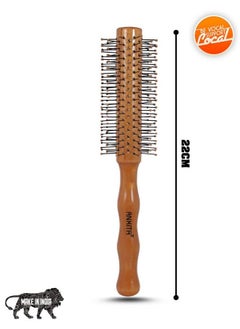 Ankita Wooden Hair Brush With Nylon Bristle Allpurpose Colors May Vary (B17) By Chhavi Creation  - Image 3