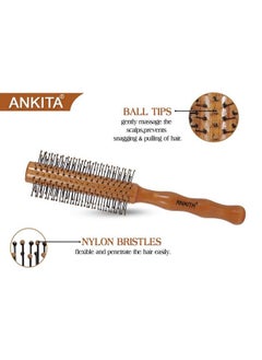 Ankita Wooden Hair Brush With Nylon Bristle Allpurpose Colors May Vary (B17) By Chhavi Creation  - Image 4