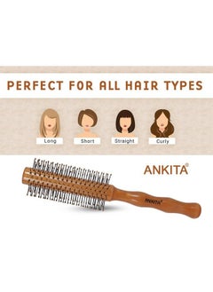 Ankita Wooden Hair Brush With Nylon Bristle Allpurpose Colors May Vary (B17) By Chhavi Creation  - Image 5