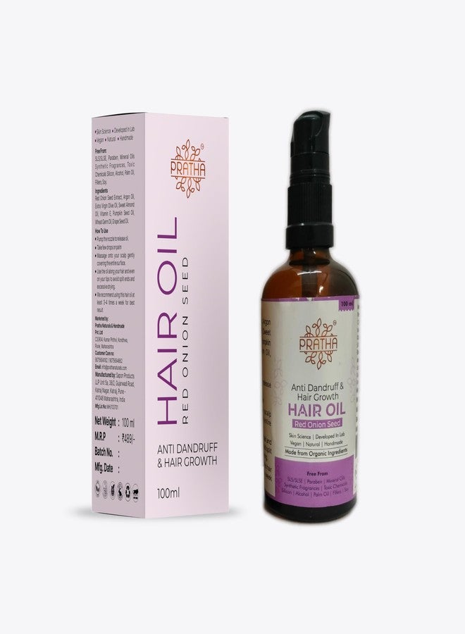 Pratha 100% Natural Red Onion Hair Oil for Hair Growth 100 ml Helps Hydrate, Strengthen & Protect Your Hair Anti Hair Fall Oil - Image 3