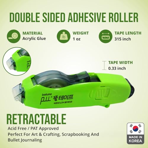 TAPE RUNNER - Double Sided Adhesive with Dispenser Roller Included - Acid Free, Sticky, Transparent - Ideal for Scrapbooking, Crafts & More - Retractable (315 inches per Cartridge), 5 Cartridges - Image 2