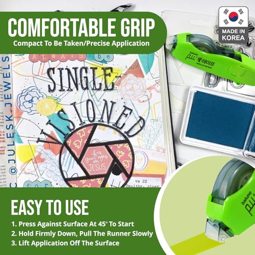 TAPE RUNNER - Double Sided Adhesive with Dispenser Roller Included - Acid Free, Sticky, Transparent - Ideal for Scrapbooking, Crafts & More - Retractable (315 inches per Cartridge), 5 Cartridges - Image 5