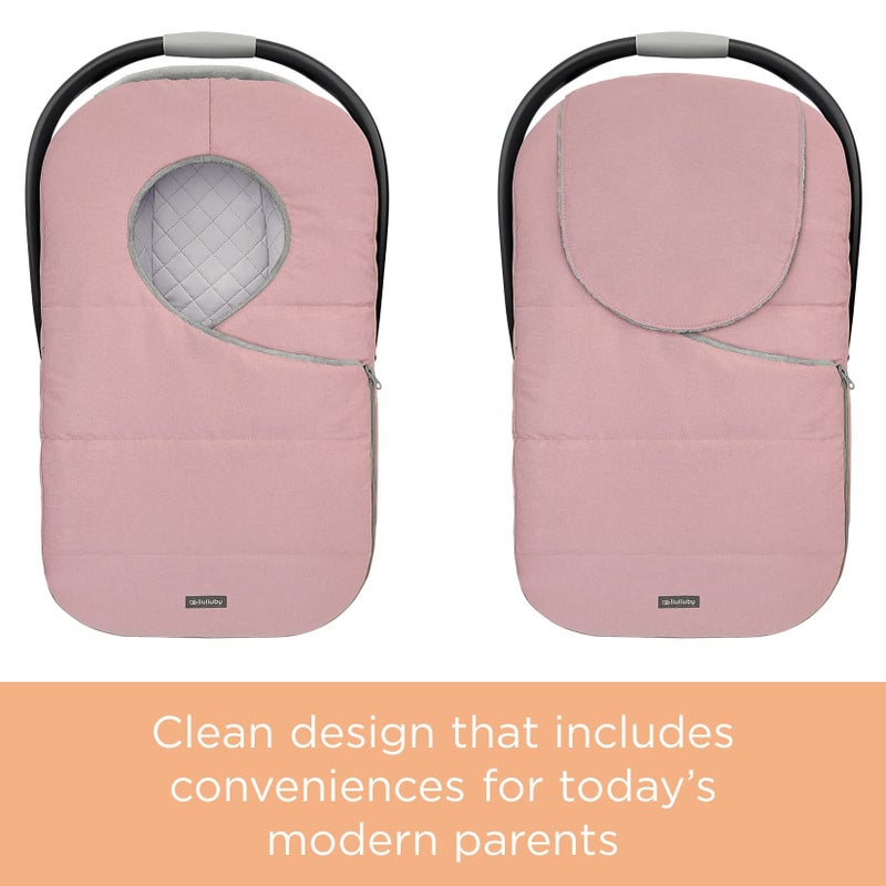 liuliuby Winter Carseat Covers Baby Girl | Infant Car Seat Cover Baby | Doona Accessories | Warm & Thick Fleece Canopy for Infant & New Born Cold Weather (Pink) - Image 3
