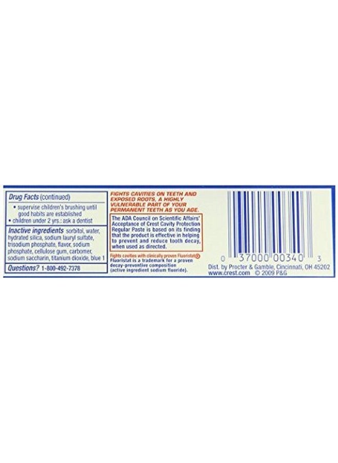 Crest Cavity Protection Fluoride Anticavity Toothpaste Regular Paste 0.85 Oz Travel Size (Pack Of 4)  - Image 3