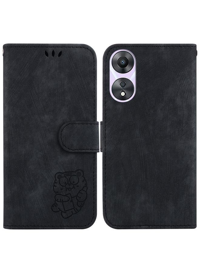 S-TOP Case For OPPO A58 4G Little Tiger Embossed Leather Phone Case - Image 1
