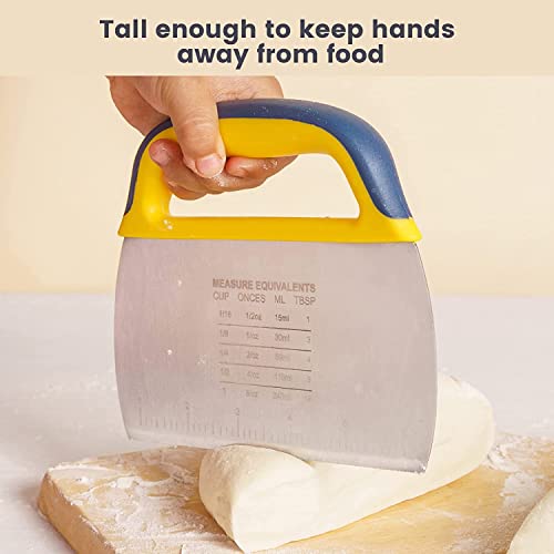 P-Plus International Multi-Purpose Stainless Steel Scraper/Chopper with Contoured Grip Great as Pastry Scraper, French Fry,Pizza and Dough Kitchen Cutter (Pack of 2) - Image 3