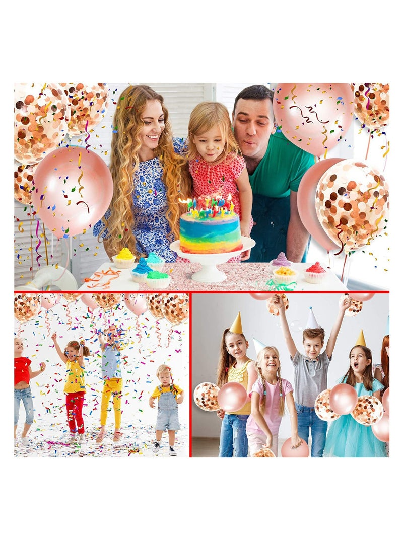 Rose Gold Birthday Party Decoration Set Rose Gold Theme Party Decoration Happy Birthday Banner 42-Piece DIY Decoration Set  - Image 3