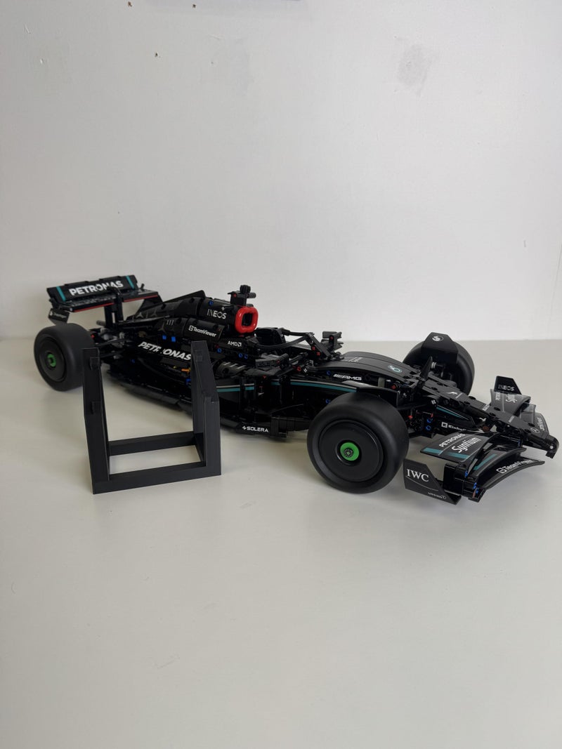 Brickify Display Stand Compatible with LEGO Technic Mercedes F1 W14 42171 – Premium Shelf Stand for Formula 1 Race Car Models – Angled Display Mount for Collectors – Car Model Not Included - Image 5