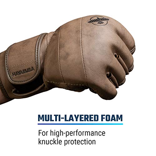 Hayabusa T3 LX Leather 4oz MMA Fight Gloves for Men & Women - Brown, Large - Image 5