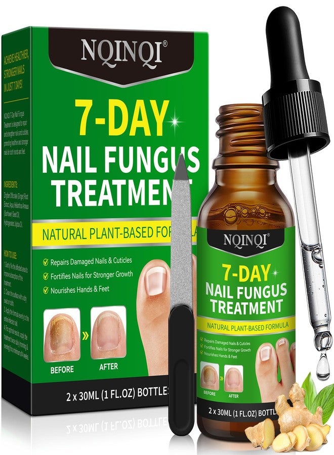 OMZOK 7 Days Nail Fungus Treatment Extra Strength, Toe Nail Growth Oil, Ginger Nail Growth Serum, Foot Toenail Serum for Brittle Thin Damaged Nails Strengther and Growth, Repairs Cuticles - 2 Pcs 1 Pack - Image 1