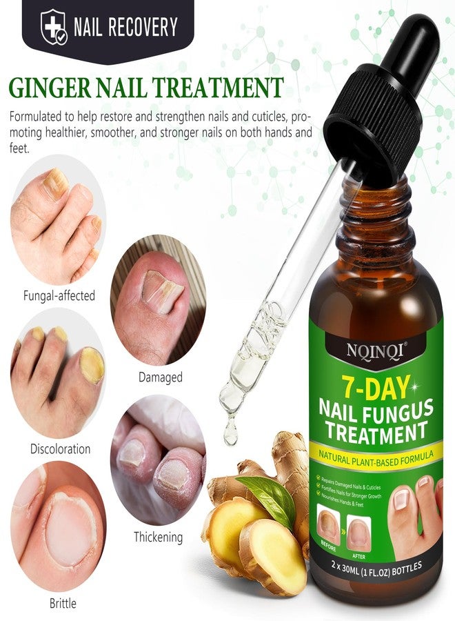 OMZOK 7 Days Nail Fungus Treatment Extra Strength, Toe Nail Growth Oil, Ginger Nail Growth Serum, Foot Toenail Serum for Brittle Thin Damaged Nails Strengther and Growth, Repairs Cuticles - 2 Pcs 1 Pack - Image 2