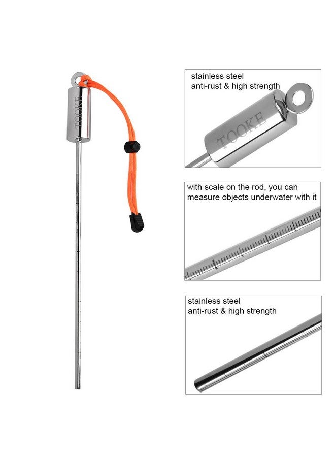 VGEBY Diving Pointer, Stainless Steel Lobster Tickle Pointer Underwater Shaker Noise Maker Diving Diving Stick Rod With Lanyard (Orange) - Image 3