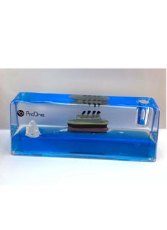ProOne ProOne TOY 3 Cruise Ship Fluid Drift Bottle - Unsinkable Boat Cruise Ship Toy for Car Decoration Display Cases & Gifts - Blue Liquid Wave Cruise Fluid Ship Decoration - Never Sinks  - Image 2