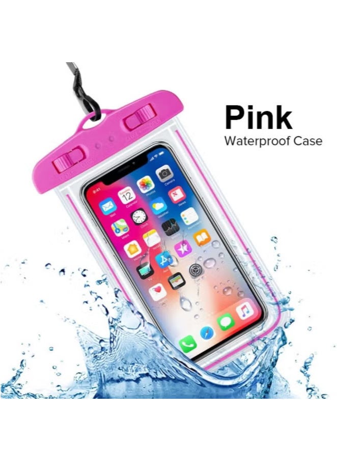 Waterproof Phone Case – Transparent, Floating, for Mobile, Credit Cards, Wallet, and Passport (Pink)  - Image 1