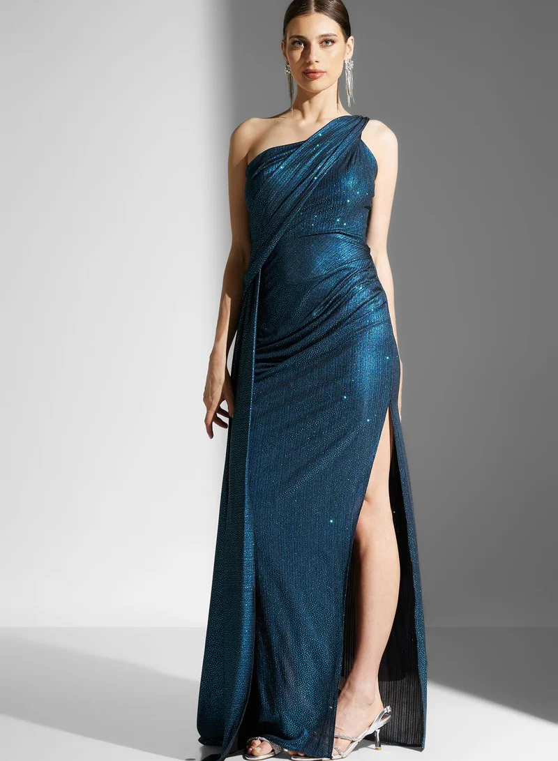 Namshi x Dana One Shoulder Drape Styled Dress