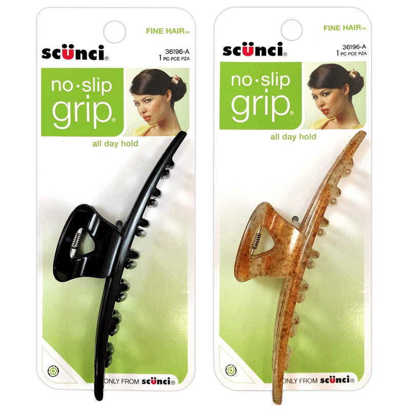 Scunci No-Slip Grip for Fine Hair Jaw Clip, Assorted Colors 1 ea (Pack of 2) - Image 1