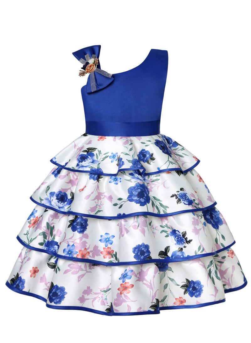 Loquat Fashion Girls Princess Dress Blue - Image 1