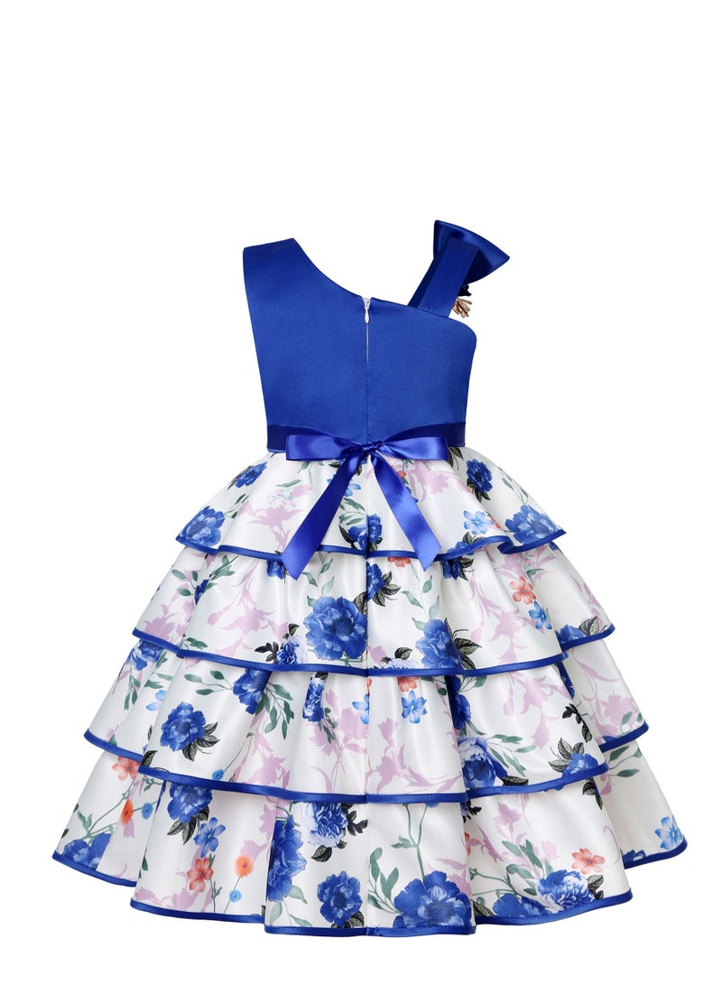 Loquat Fashion Girls Princess Dress Blue - Image 2