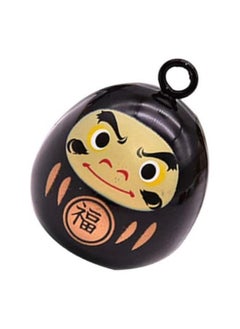 WYBOT Japanese Style Daruma Bell Fortune Good Lucky Jingle Bells Jewelry Bag Pendants Loose Beads Charms for DIY Craft Purse Keychains Wind Chimes Making 2cm Black  - Image 3