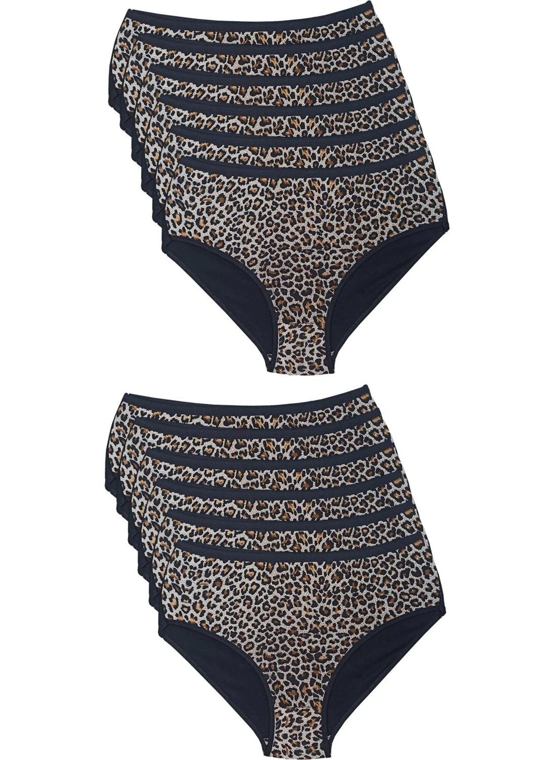 بلونس Leopard Printed High Waist Lycra Cotton Bato Panties 12 Pieces