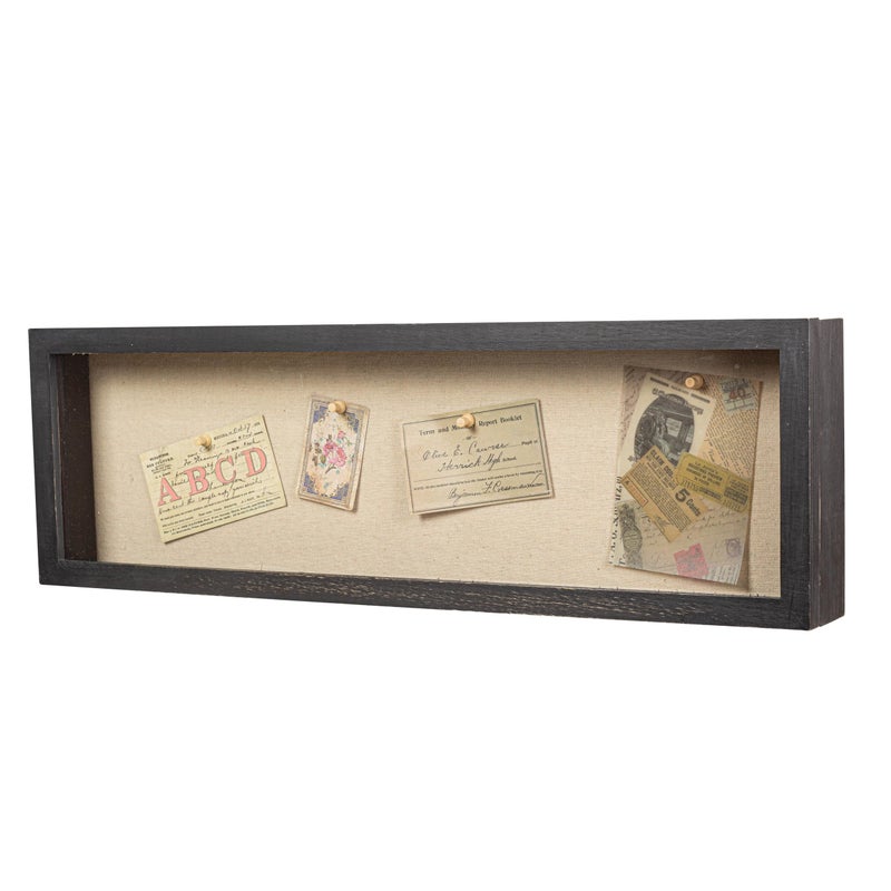 Freezing point Shadow Box Frame 8x25 Flower Shadow Box Pin Display Case Cabinet Picture Frame with Linen Back Memorabilia Awards Medals Badge Bouquet Wedding Memory Box for Keepsakes Long Black - Image 3