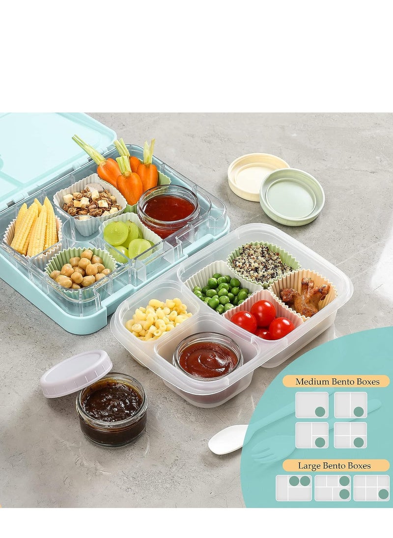 Generic - 6 Pcs Food Container， 2.7 oz Glass Small Condiment with Lids, Dipping Sauce Cups Set, Leakproof Reusable For Lunch Boxes, Picnics And Travel - Image 1